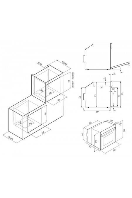 Электрический духовой шкаф Krona SERA 60 BL/BL (черный с нержавеющими ручками) 6