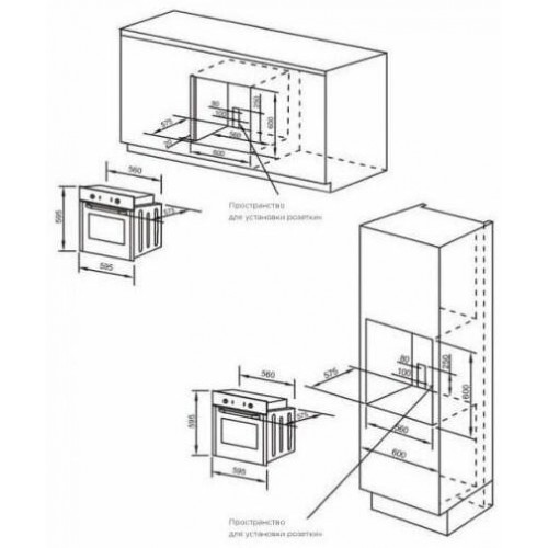 Электрический духовой шкаф Midea MO37001X (нержавеющая сталь/черный) 3