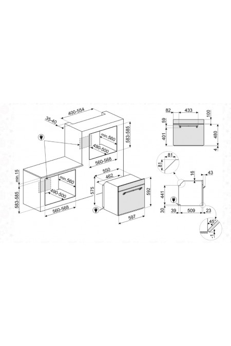 Электрический духовой шкаф Smeg SF67C1AO (черный) 1