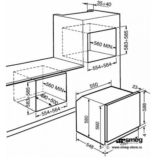 Электрический духовой шкаф Smeg SF6905N1 (черный) 2