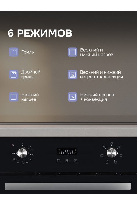 Электрический духовой шкаф Zigmund Shtain E 164 B (черный) 3