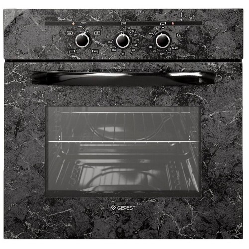 Газовый духовой шкаф GEFEST ДГЭ 621-01 К53 (черный с рисунком мрамор) 