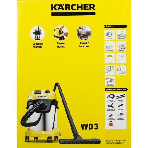Пылесос строительный Karcher WD 3 P S V-17/4/20 (1.628-190.0) 2