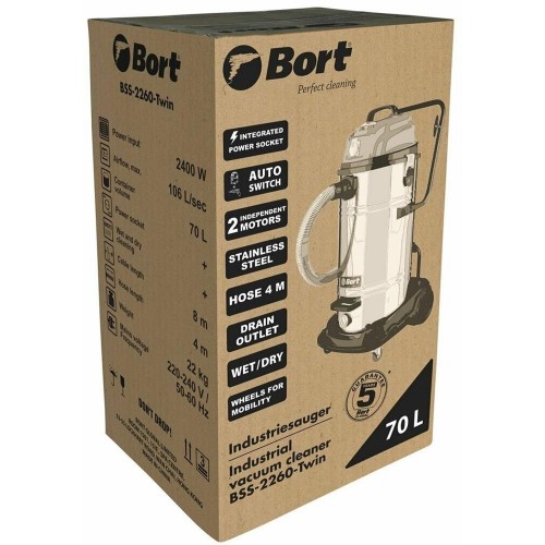Пылесос строительный BORT BSS-2260-TWIN 18