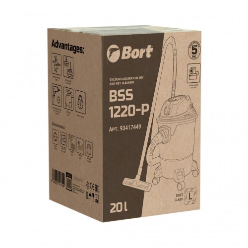 Пылесос строительный BORT BSS-1220-P 7