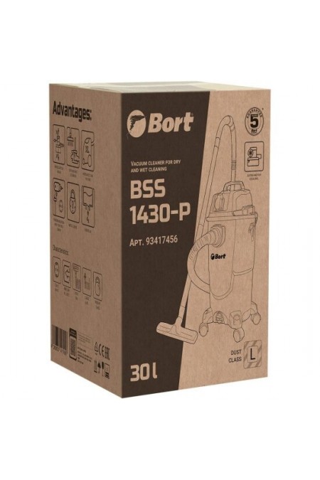 Пылесос строительный BORT BSS-1430-P (93417456) 6