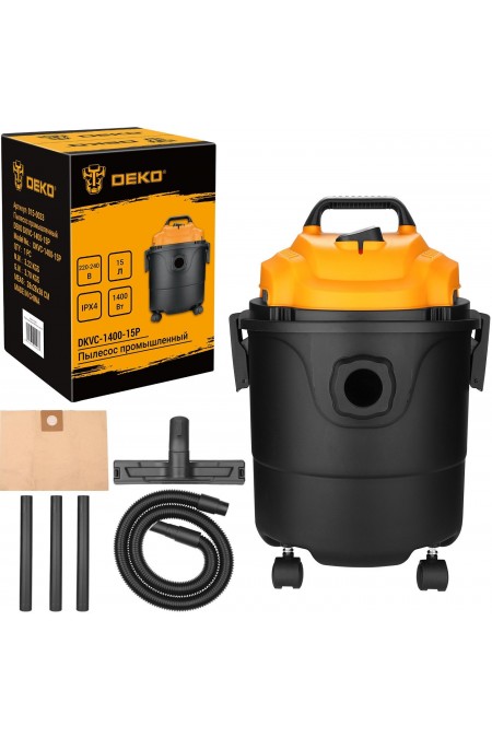Пылесос строительный Deko DKVC-1400-15P (015-0033) 