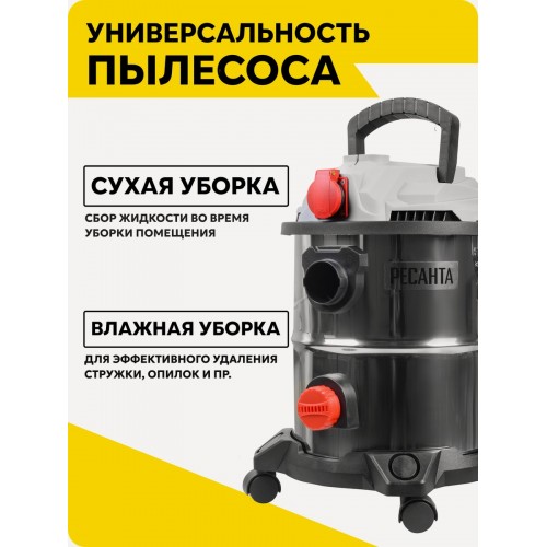 Пылесос строительный Ресанта ПС-1500/20 4