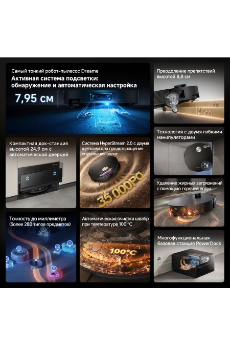 Робот-пылесос Dreame X60 Master (RLX88DE) (черный) 2