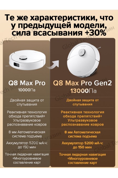 Робот-пылесос Roborock Q8 Max Pro Gen2 (черный) 3