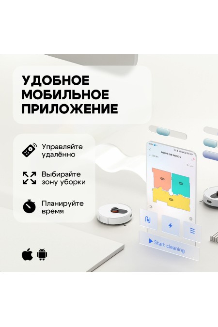 Робот-пылесос Roidmi Robot Vacuum and Mop Cleaner EVE ROOK S (SDJ03RM) (белый) 5