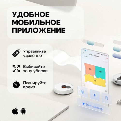Робот-пылесос Roidmi Robot Vacuum and Mop Cleaner EVE ROOK S (SDJ03RM) (белый) 5