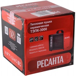 Электрическая тепловая пушка РЕСАНТА ТЭПК-3000 (красный/черный)
