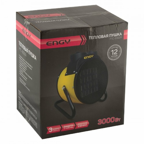 Электрическая тепловая пушка Engy PTC-3000R 15753 (черный/желтый) 4
