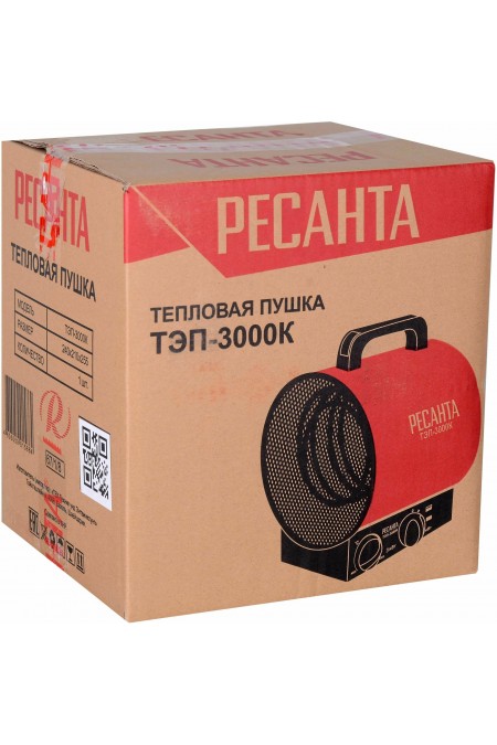 Электрическая тепловая пушка РЕСАНТА ТЭП-3000К (красный/черный) 2