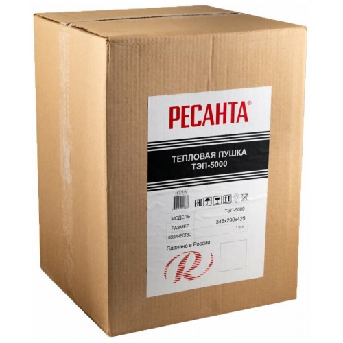 Электрическая тепловая пушка РЕСАНТА ТЭП-5000 (красный/черный) 6