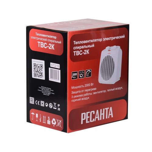 Тепловентилятор РЕСАНТА ТВC-2K (белый) 4