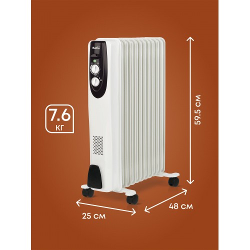 Масляный радиатор Ballu Classic BOH/CL-11WRN (белый) 6