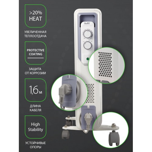 Масляный радиатор Ballu Cube BOH/CB-11 W 2200 (белый) 2