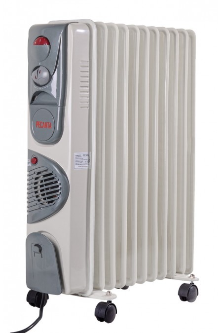 Масляный радиатор РЕСАНТА ОМ-12НВ (67/3/12) (белый) 