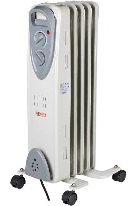Масляный радиатор РЕСАНТА ОМ-5Н (67/3/6) (белый) 