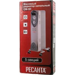 Масляный радиатор РЕСАНТА ОМ-5Н (67/3/6) (белый)