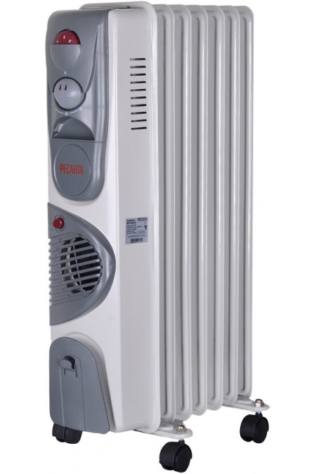 Масляный радиатор РЕСАНТА ОМ-7НВ (67/3/10) (белый/серый) 