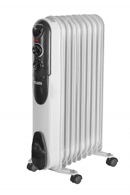 Масляный радиатор РЕСАНТА ОМПТ-9Н/9НЧ (67/3/4) (белый/серебристый) 