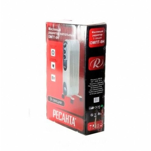 Масляный радиатор РЕСАНТА ОМПТ-9Н/9НЧ (67/3/4) (белый/серебристый) 9