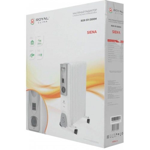 Масляный радиатор Royal Clima ROR-S11-2500M (белый/серый) 8
