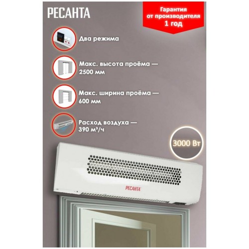 Тепловая завеса РЕСАНТА ТЗ-3С 67/6/1 (белый) 8