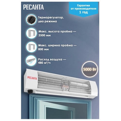 Тепловая завеса РЕСАНТА ТЗ-5С 67/6/2 (белый) 5