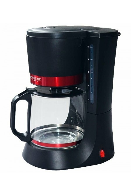 Кофеварка Delta LUX DL-8152 (черный/красный) 