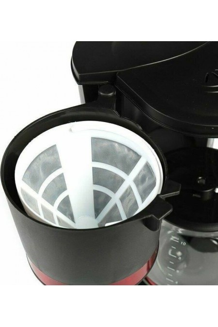 Кофеварка Delta LUX DL-8152 (черный/красный) 9