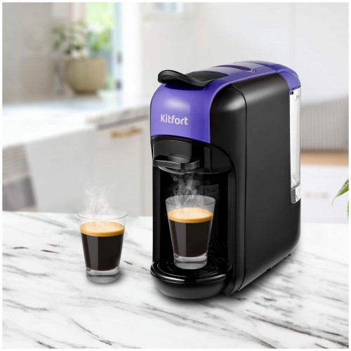 Кофеварка Kitfort KT-7105-1 (черный/фиолетовый) 1