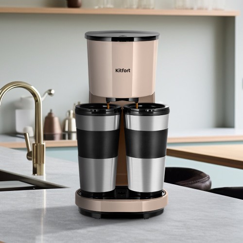 Кофеварка Kitfort КТ-7303 (бежевый) 1