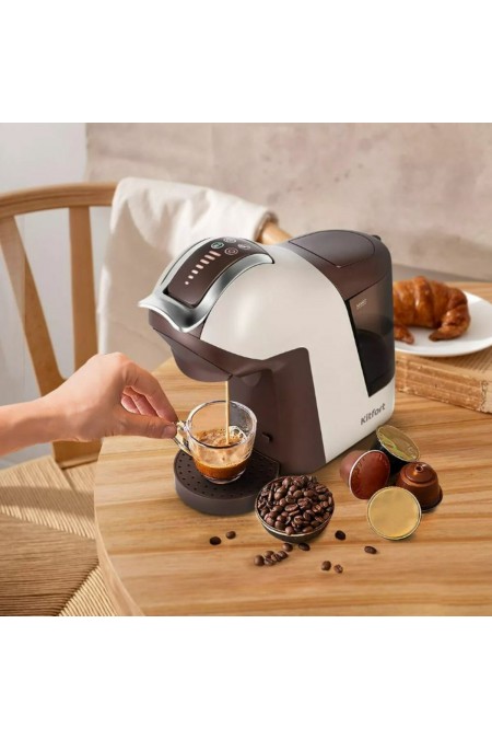 Кофеварка Kitfort KT-7448 (бежевый/коричневый) 7