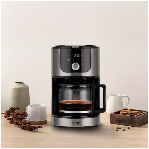 Кофеварка Kitfort КТ-782 (серебристый/черный) 6
