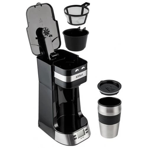 Кофеварка Kitfort КТ-795 (черный/серебристый) 1
