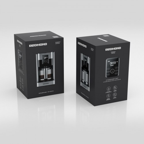Кофеварка Redmond CM704 (серебристый/черный) 9