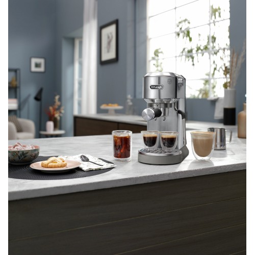 Кофеварка рожковая DeLonghi Dedica Duo EC890. M (серебристый) 7