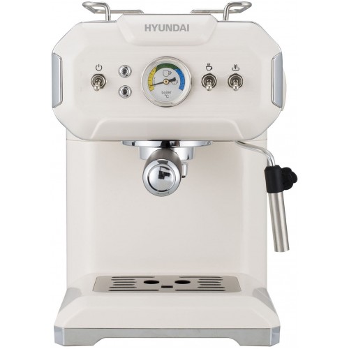 Кофеварка рожковая Hyundai HEM-5300 (бежевый/серебристый) 6
