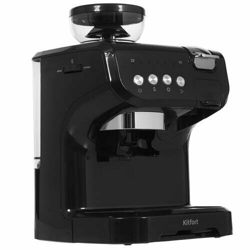 Кофеварка рожковая Kitfort КТ-7107 (черный/серебристый) 