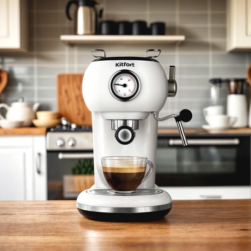 Кофеварка рожковая Kitfort КТ-7219 (белый) 1