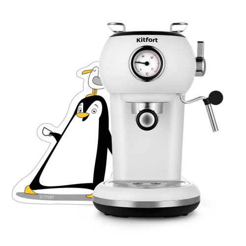 Кофеварка рожковая Kitfort КТ-7219 (белый) 9