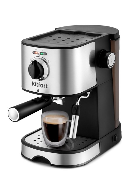 Кофеварка рожковая Kitfort КТ-753 (черный/серебристый) 