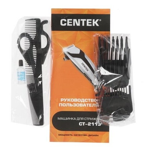 Машинка для стрижки CENTEK CT-2113 (серебристый/черный) 8