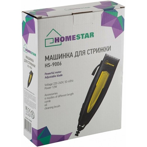 Машинка для стрижки HOMESTAR HS-9006 (005838) (черный/желтый) 2