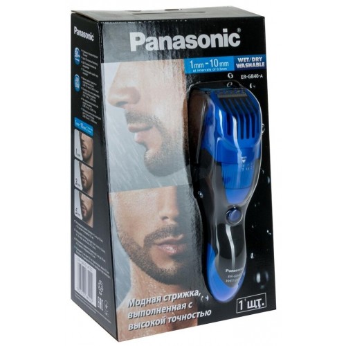 Машинка для стрижки Panasonic ER-GB40-A520 (черный/синий) 9