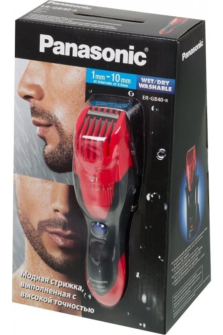 Машинка для стрижки Panasonic ER-GB40-R520 (красный/черный) 6